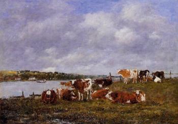 Eugene Boudin : Pasturage, the Valley of the Touques